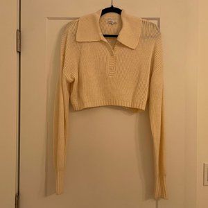 Cream crop sweater, XS